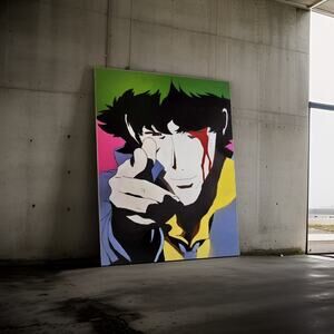 One-of-a-Kind Cowboy Bebop Spike Spiegel "BANG!" Painting  (48"x60")